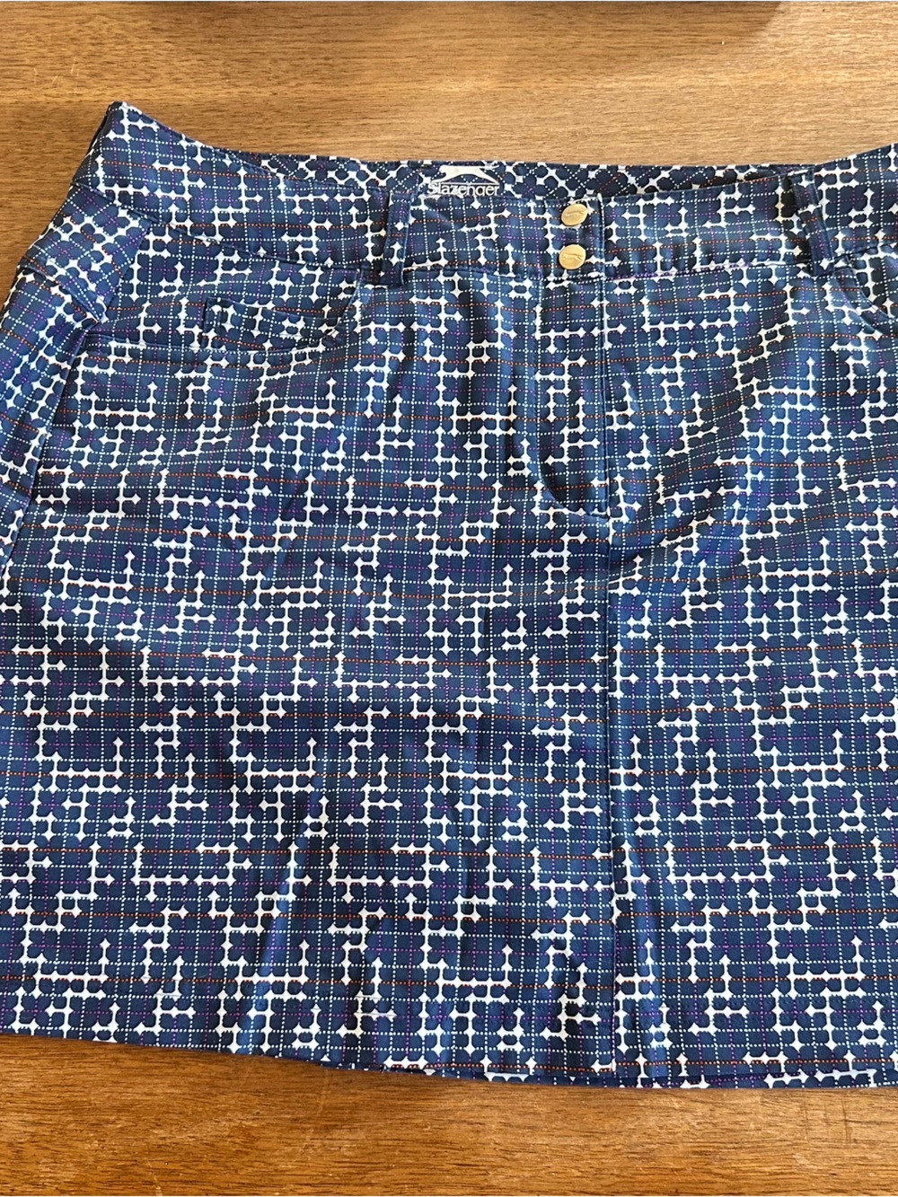 Slazenger Navy White Geometric Golf Skort
